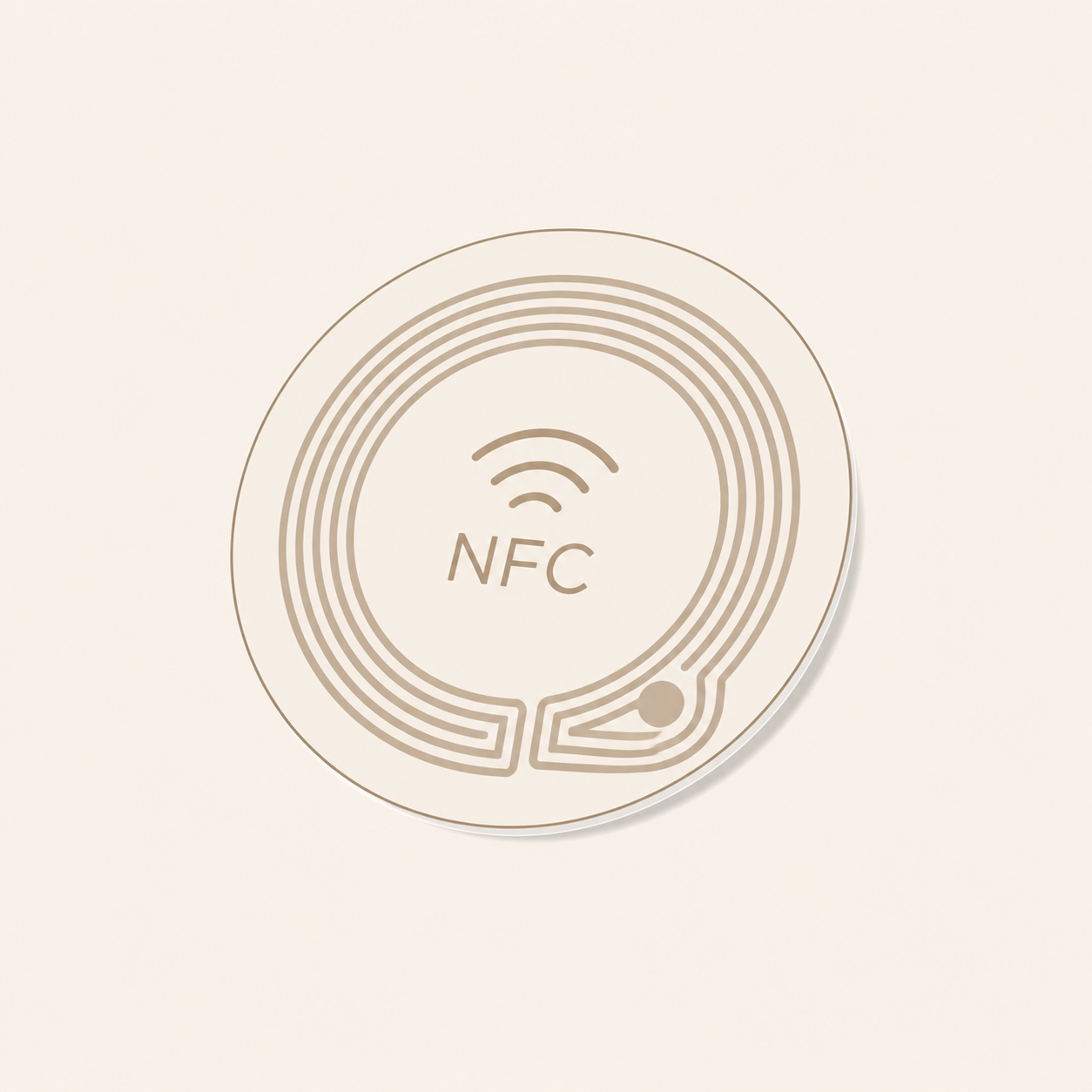 An illustration of a round NFC sticker tag